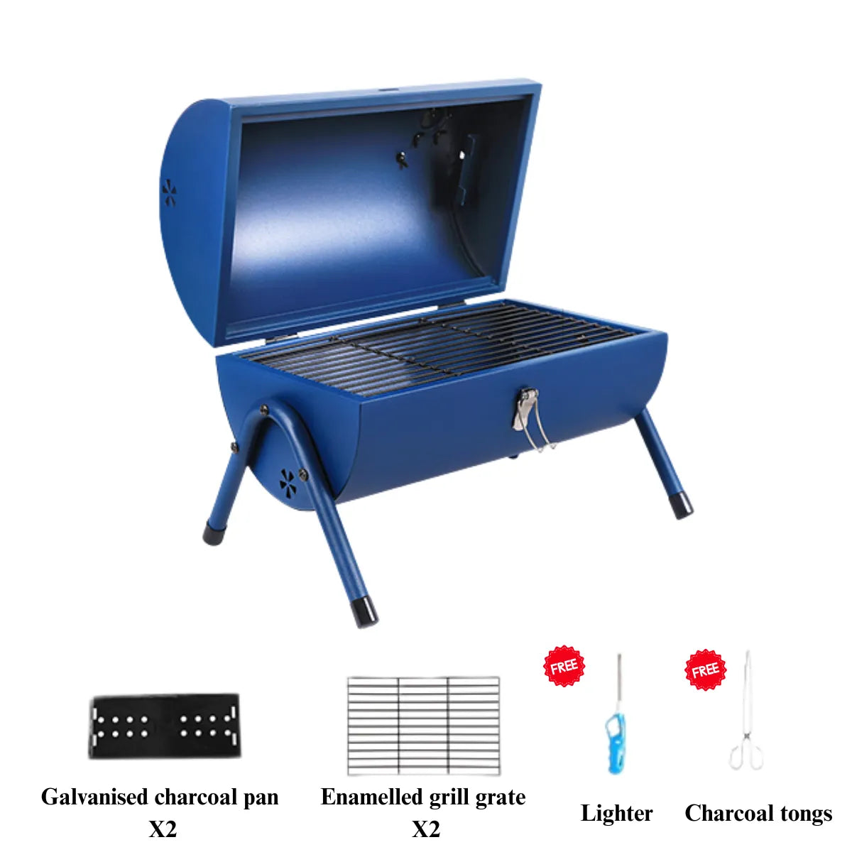 Portable Charcoal BBQ Drum Grill - Dual Side (Max)