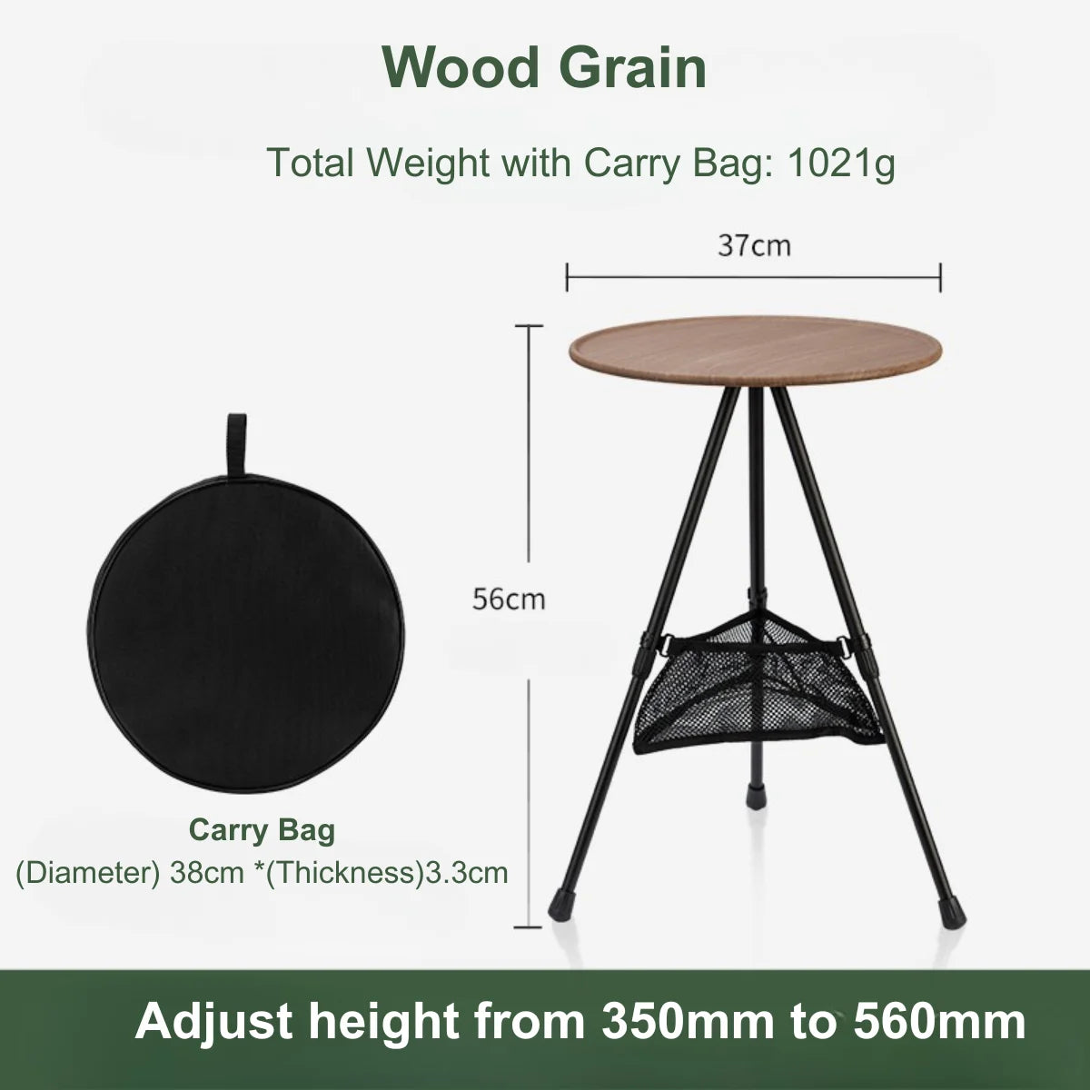 Folding Coffee Table-Adjustable Outdoor Side Table
