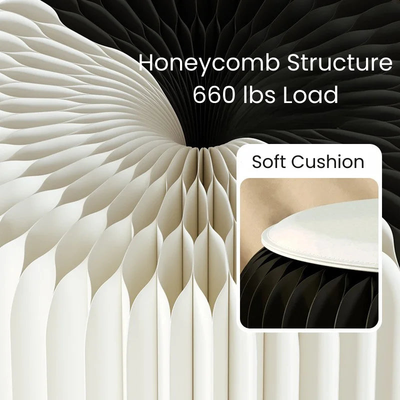 Black-White Vanity Stool