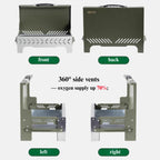 1s Foldable Camping Charcoal BBQ Grill With Windscreen