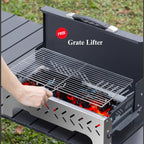 1s Foldable Camping Charcoal BBQ Grill With Windscreen