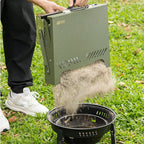 1s Foldable Camping Charcoal BBQ Grill With Windscreen