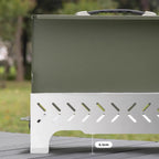 1s Foldable Camping Charcoal BBQ Grill With Windscreen