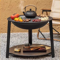 3-in-1 Foldable Charcoal Fire Pit Grill Table