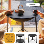 3-in-1 Foldable Charcoal Fire Pit Grill Table