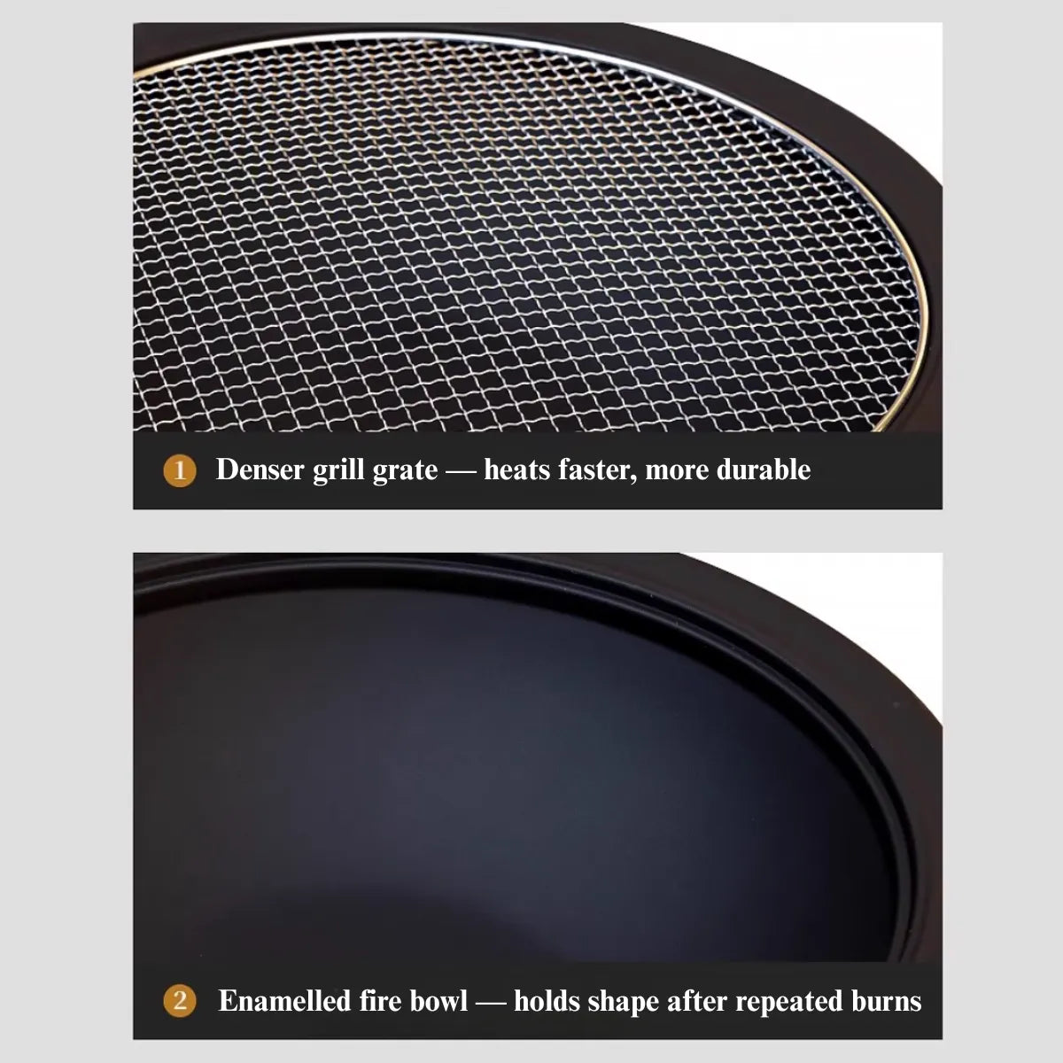 3-in-1 Foldable Charcoal Fire Pit Grill Table