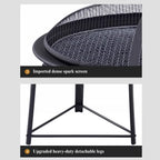 3-in-1 Foldable Charcoal Fire Pit Grill Table
