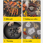 3-in-1 Foldable Charcoal Fire Pit Grill Table