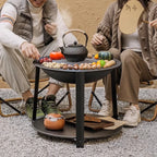 3-in-1 Foldable Charcoal Fire Pit Grill Table