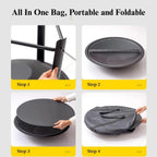 3-in-1 Foldable Charcoal Fire Pit Grill Table