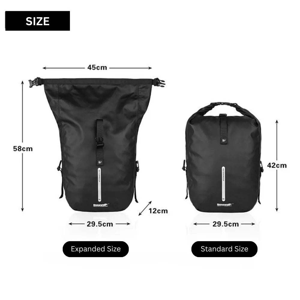 Waterproof 3-in-1 Convertible Bike Pannier Backpack