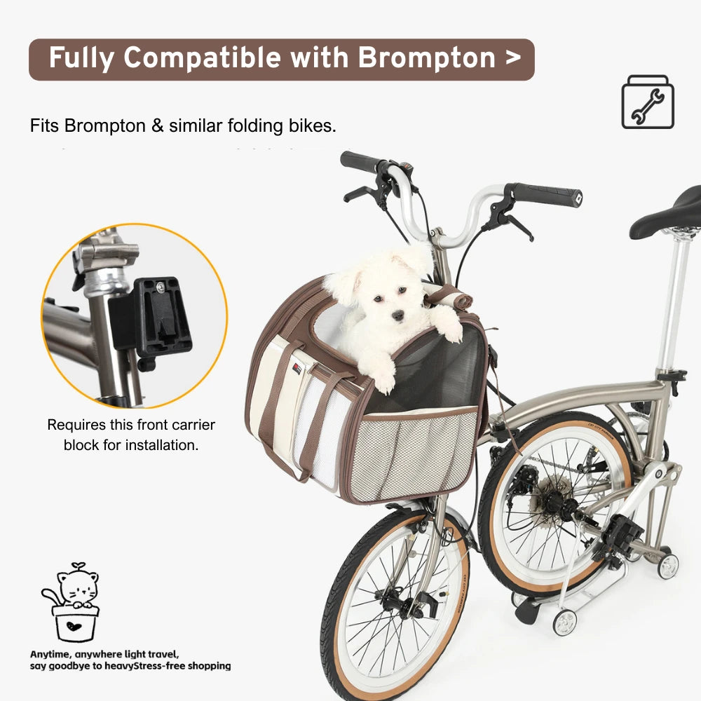3-in-1 Pet Bike Carrier & Backpack For Brompton