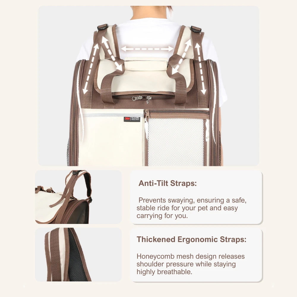 3-in-1 Pet Bike Carrier & Backpack For Brompton