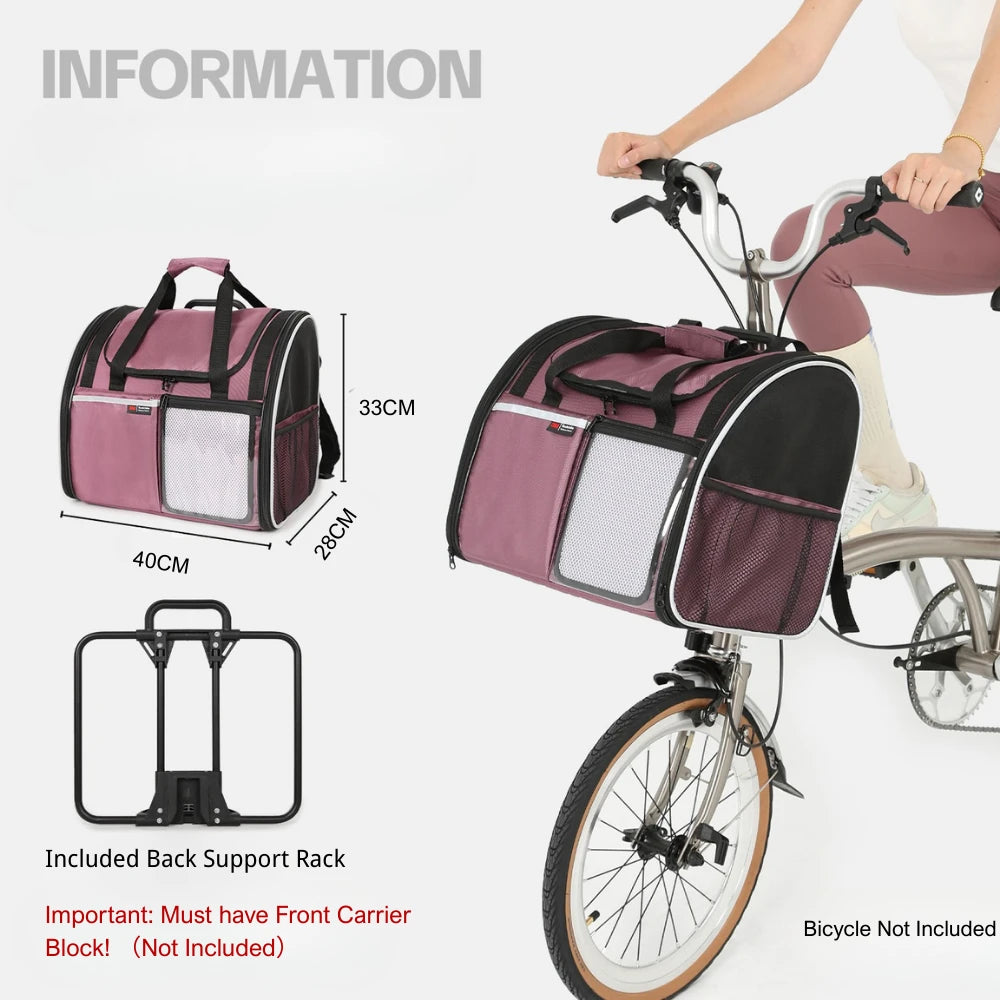 3-in-1 Pet Bike Carrier & Backpack For Brompton
