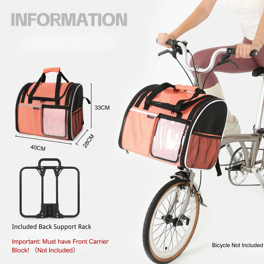 3-in-1 Pet Bike Carrier & Backpack For Brompton