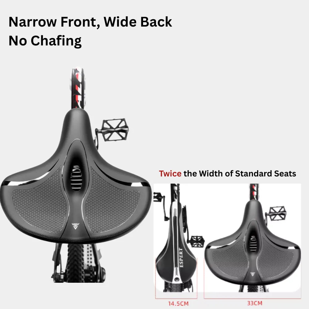 33cm Extra Wide Thick Bicycle Seat With Dual Shock Balls