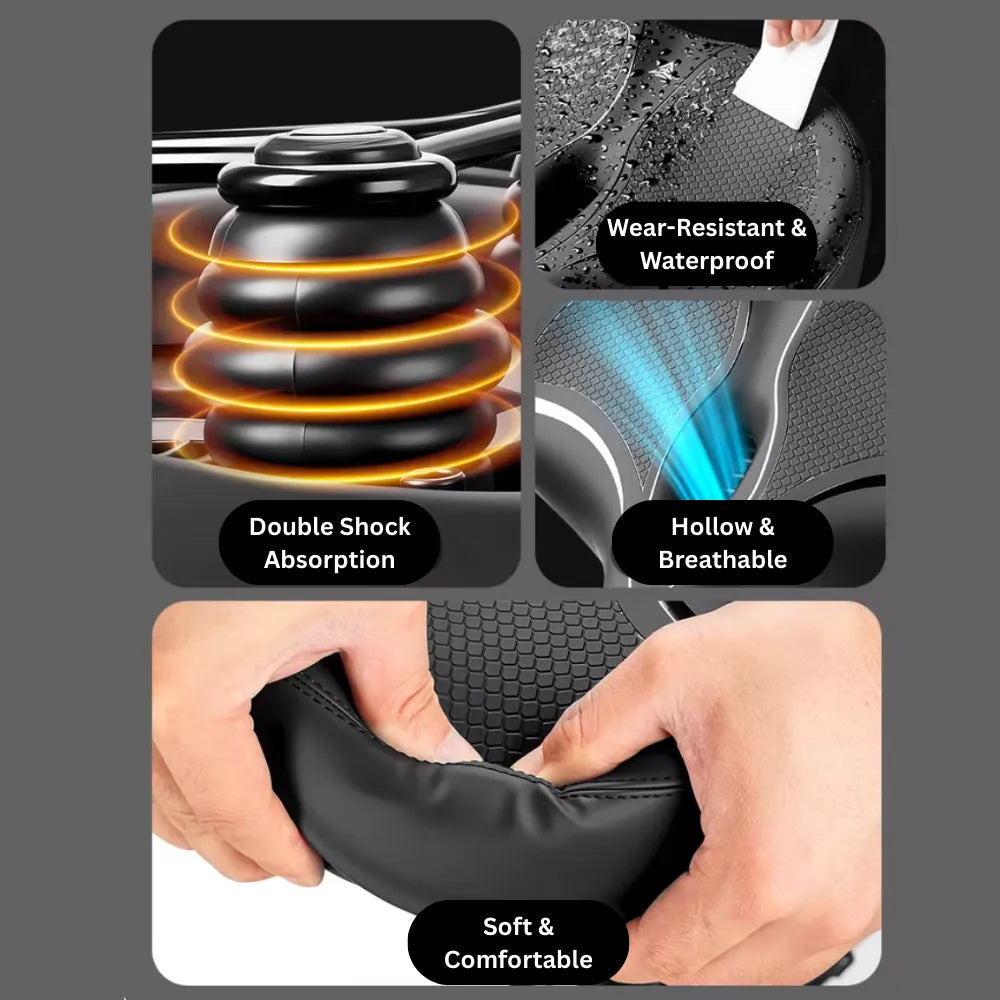 33cm Extra Wide Thick Bicycle Seat With Dual Shock Balls