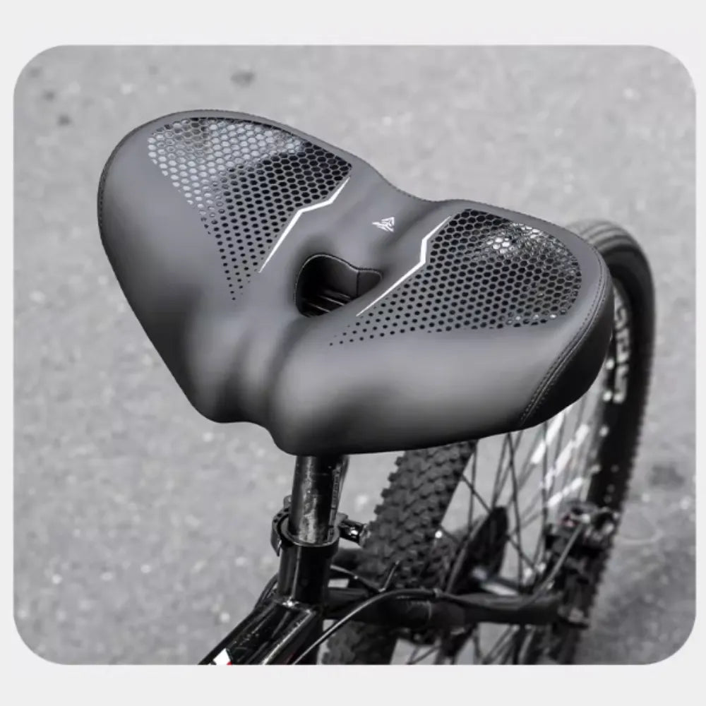 Extra Wide Soft Bicycle Seat With Dual Shock Absorption