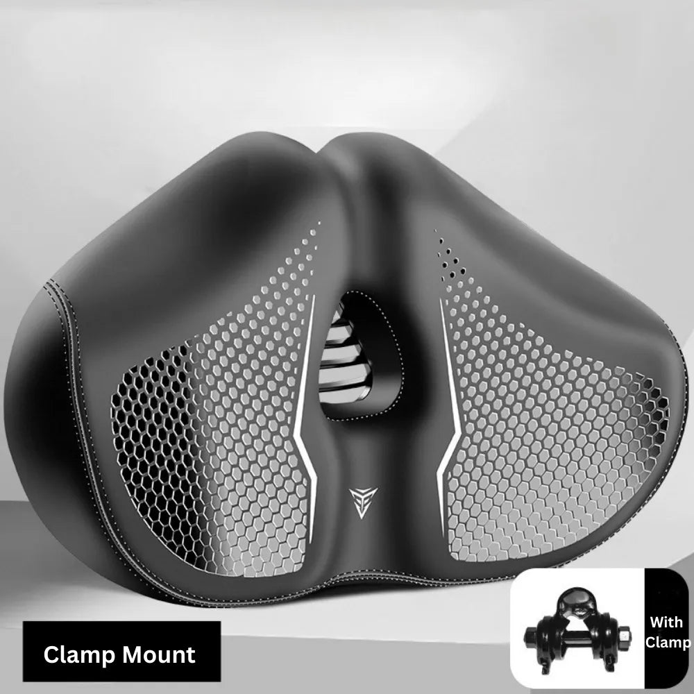 Extra Wide Soft Bicycle Seat With Dual Shock Absorption