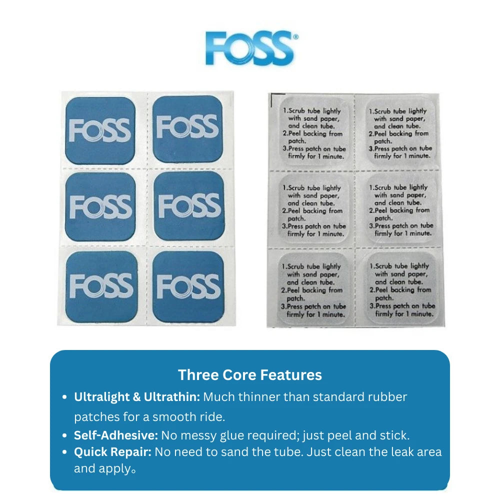 FOSS Glueless Self-Adhesive Bicycle Inner Tube Patches