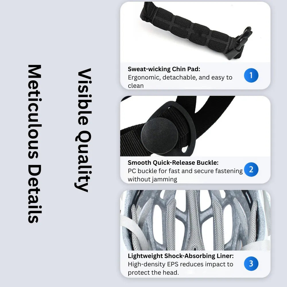 Foldable Bike Helmet Integrated Molding 18 Vents Breathable Safety