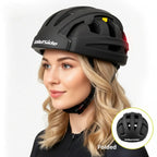 Foldable Safety Bike Helmet Portable Lightweight With LED Rear Light