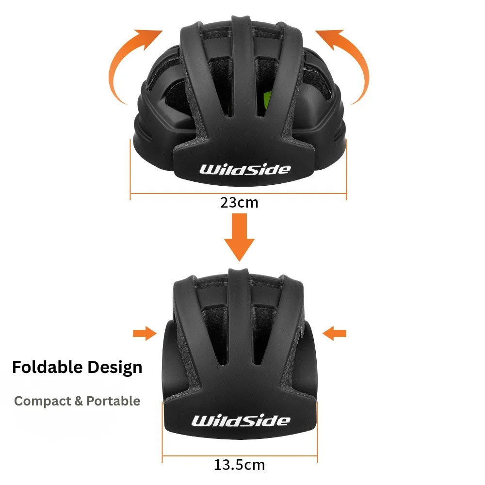 Foldable Safety Bike Helmet Portable Lightweight With LED Rear Light