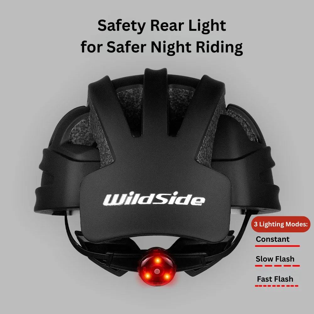 Foldable Safety Bike Helmet Portable Lightweight With LED Rear Light