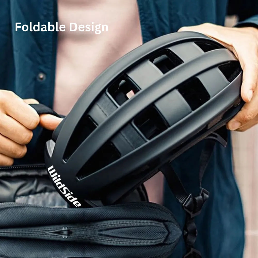 Foldable Safety Bike Helmet Portable Lightweight With LED Rear Light