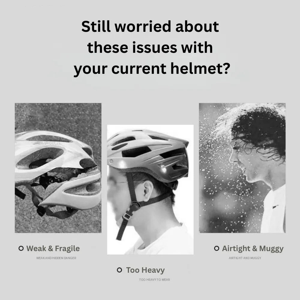 Foldable Safety Bike Helmet Portable Lightweight With LED Rear Light