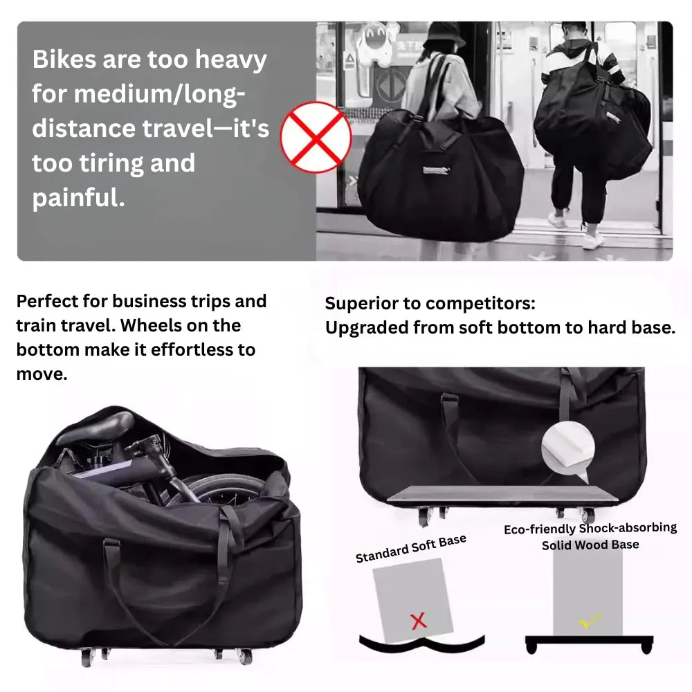 Folding Bike Bag with Universal Wheels