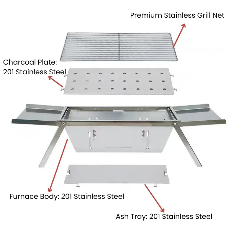 Folding BBQ Grill-5s Quick Setup