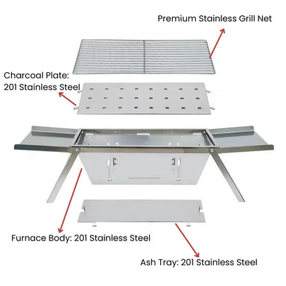 Folding BBQ Grill-5s Quick Setup