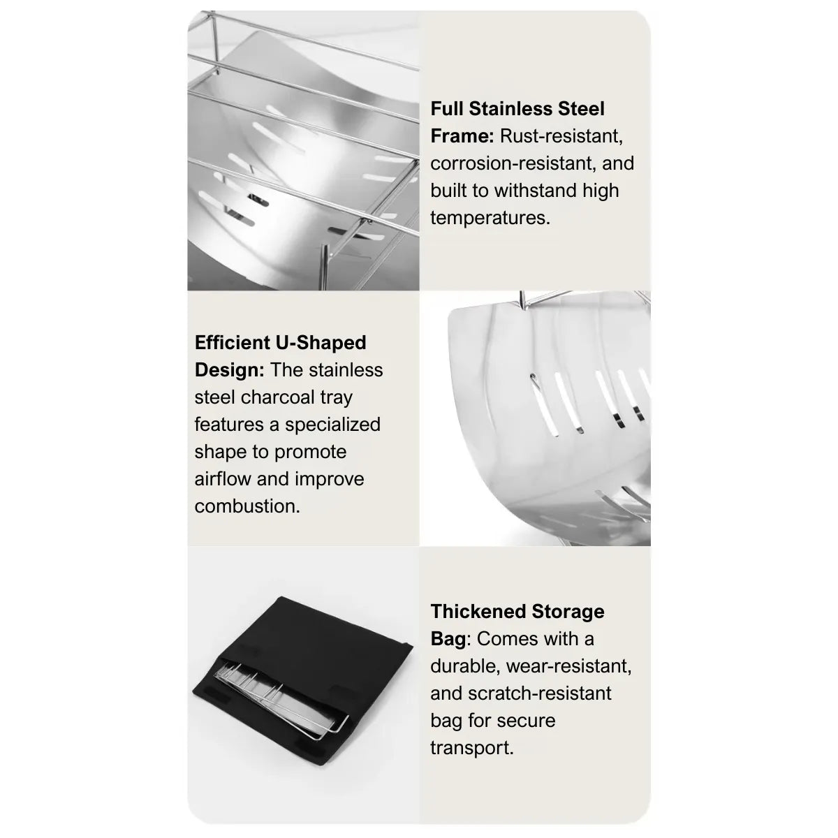 Lightweight & Foldable Fire Pit With Grate (980g Ultralight)