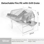 Lightweight & Foldable Fire Pit With Grate (980g Ultralight)