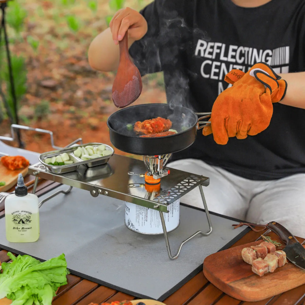 Little Foldable Table Compatible With Stoves For Backpacking