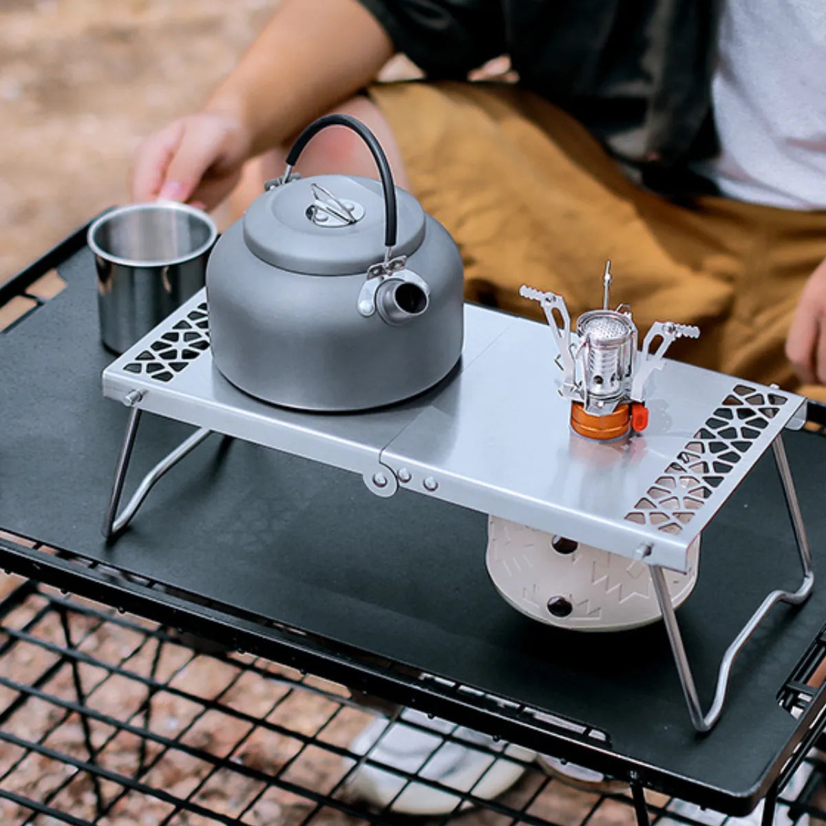 Little Foldable Table Compatible With Stoves For Backpacking