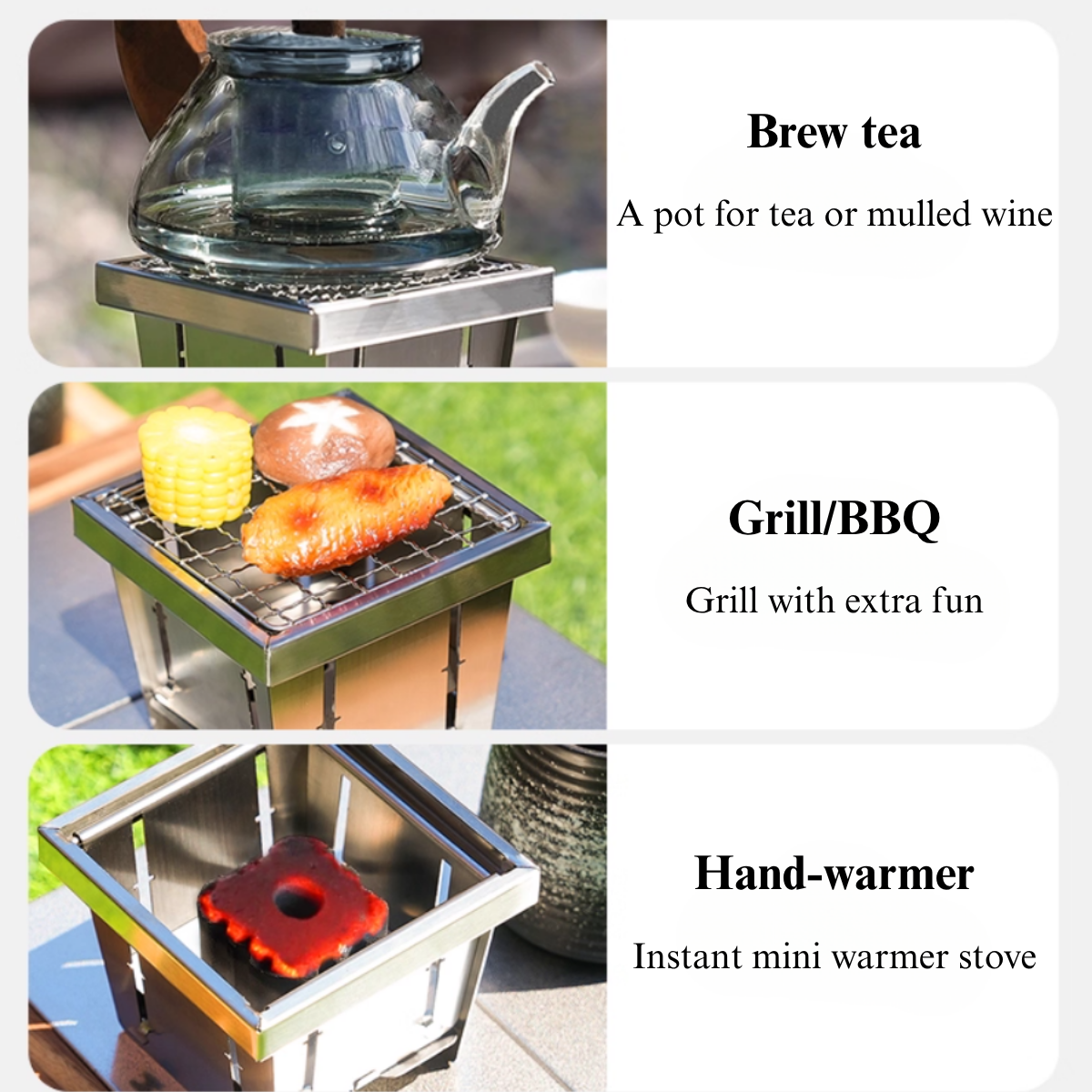 Mini Portable BBQ Grill for Solo Camping