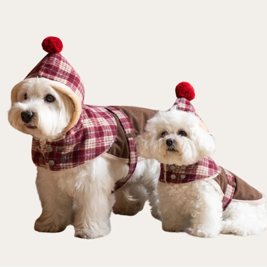 Mulled Berry Plaid Dog Jacket