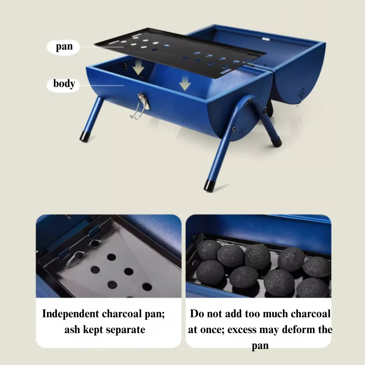 Portable Charcoal BBQ Drum Grill - Dual Side (Max)