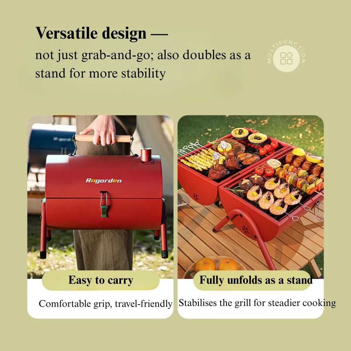 Portable Charcoal BBQ Drum Grill - Dual Side (Max)