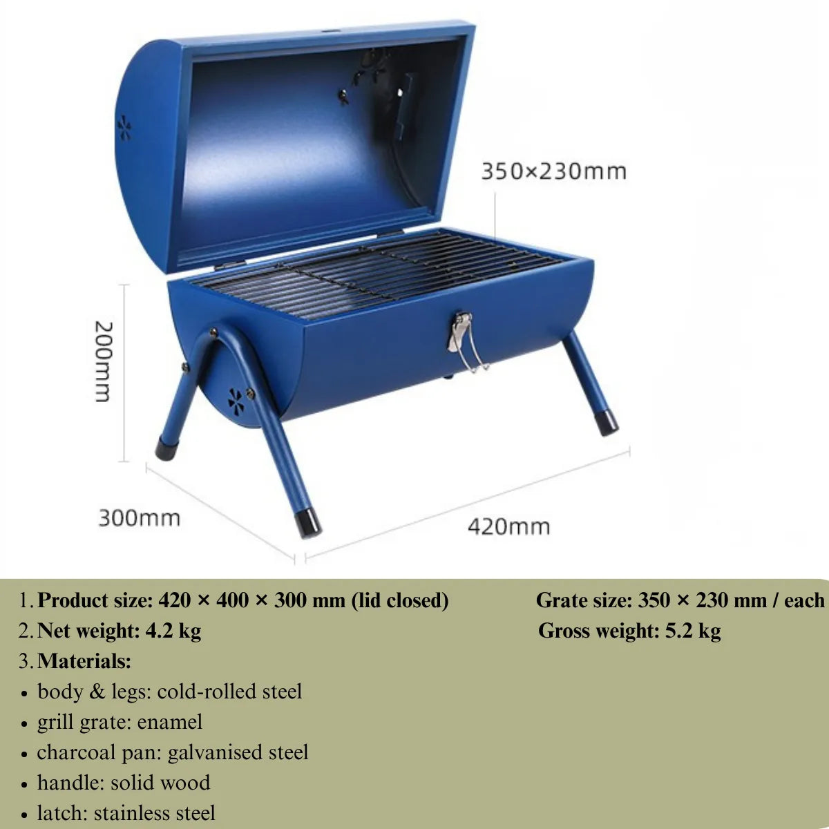 Portable Charcoal BBQ Drum Grill - Dual Side (Max)