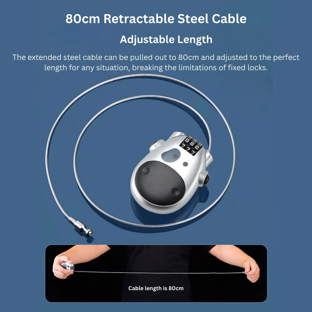 Portable Retractable Bicycle Lock for Everything