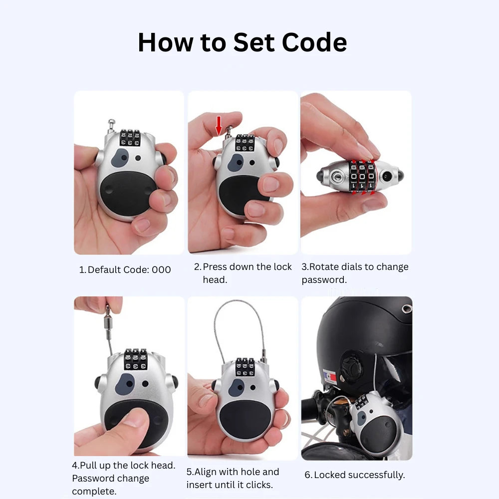 Portable Retractable Bicycle Lock for Everything