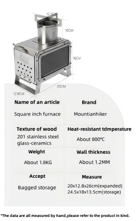 Small Portable Tent Wood Stove for Camping 1.8kg