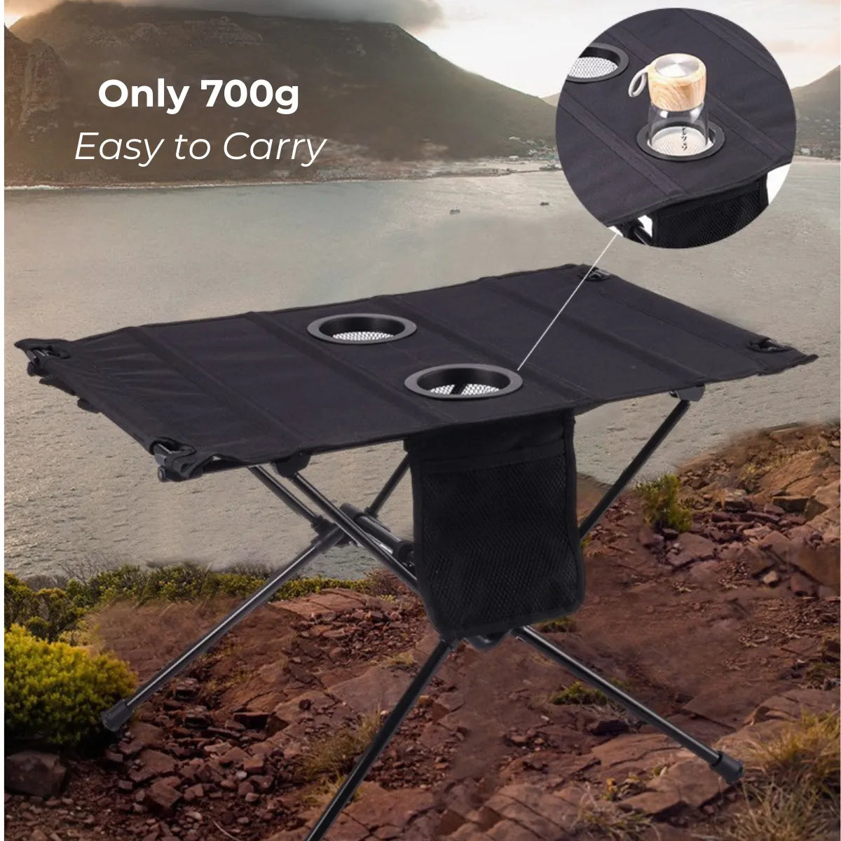 Ultralight Camp Table Foldable with Cup Holder