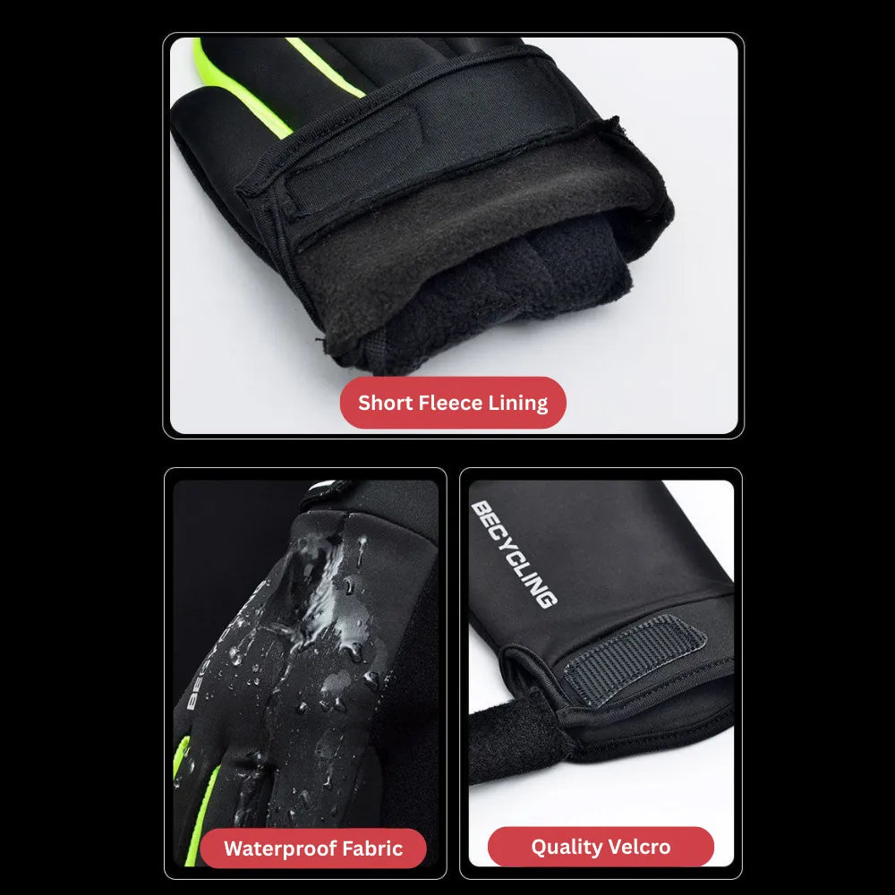 Winter Thermal Cycling Bike Gloves Waterproof Shockproof Touchscreen