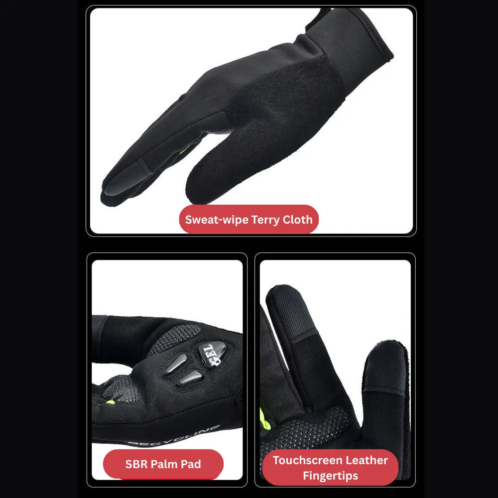 Winter Thermal Cycling Bike Gloves Waterproof Shockproof Touchscreen