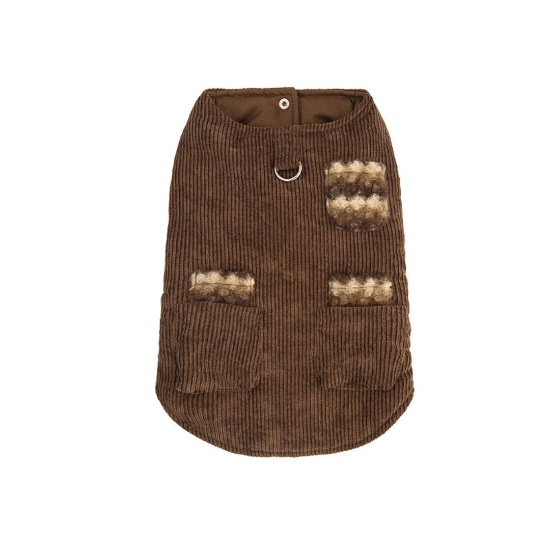 Brown Corduroy Dog Vest