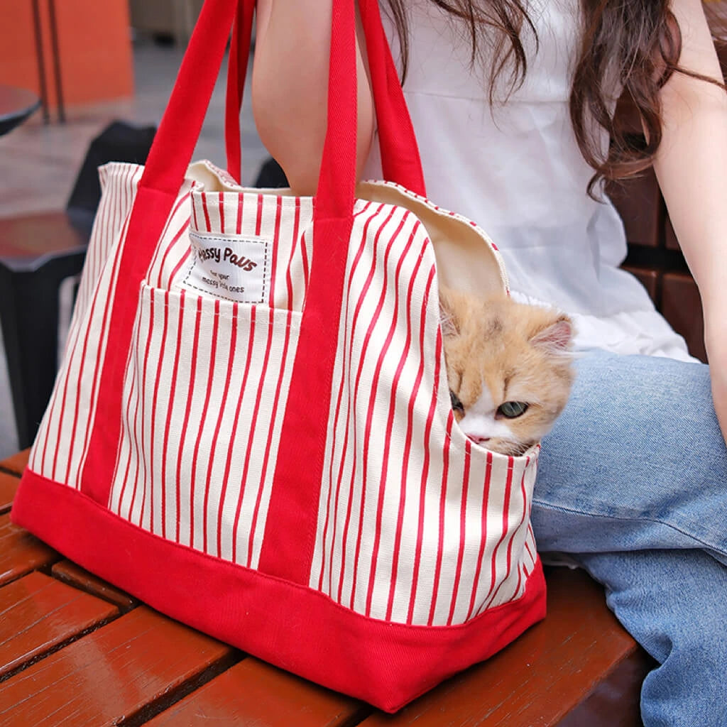 Everyday Stripe Canvas Pet Tote Carrier